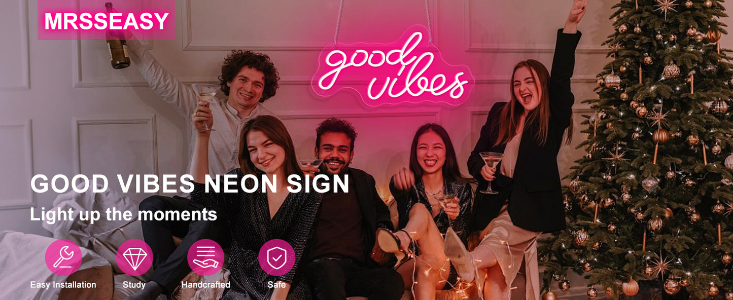 good vibes neon sign