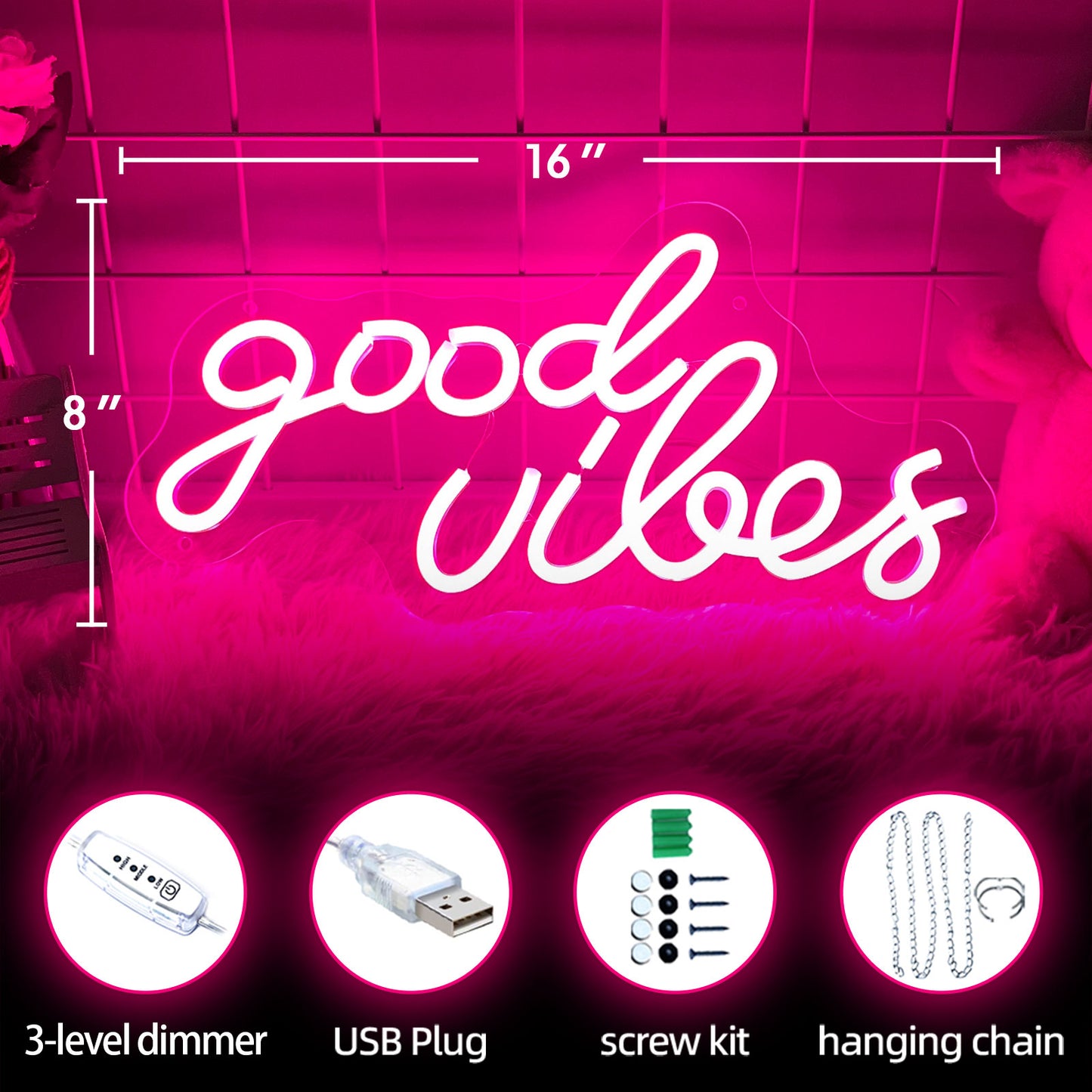 good vibes neon sign