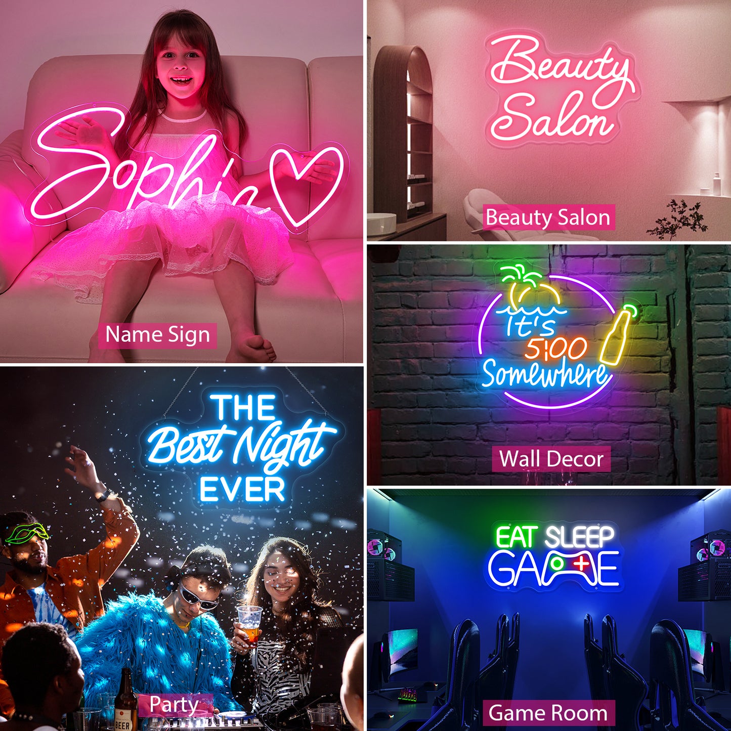 Custom Neon Sign, Neon Signs Customizable for Wall Decor, Personalized Neon Sign for Wedding Birthday Gifts, Custom LED Name Sign for Bedroom Party Business Light Up Sign, 10''-55''