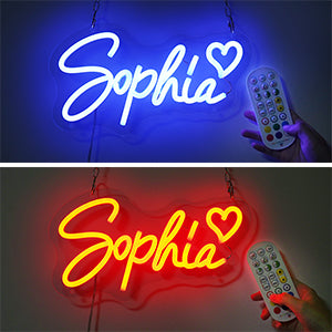 Custom Neon Sign, Neon Signs Customizable for Wall Decor, Personalized Neon Sign for Wedding Birthday Gifts, Custom LED Name Sign for Bedroom Party Business Light Up Sign, 10''-55''