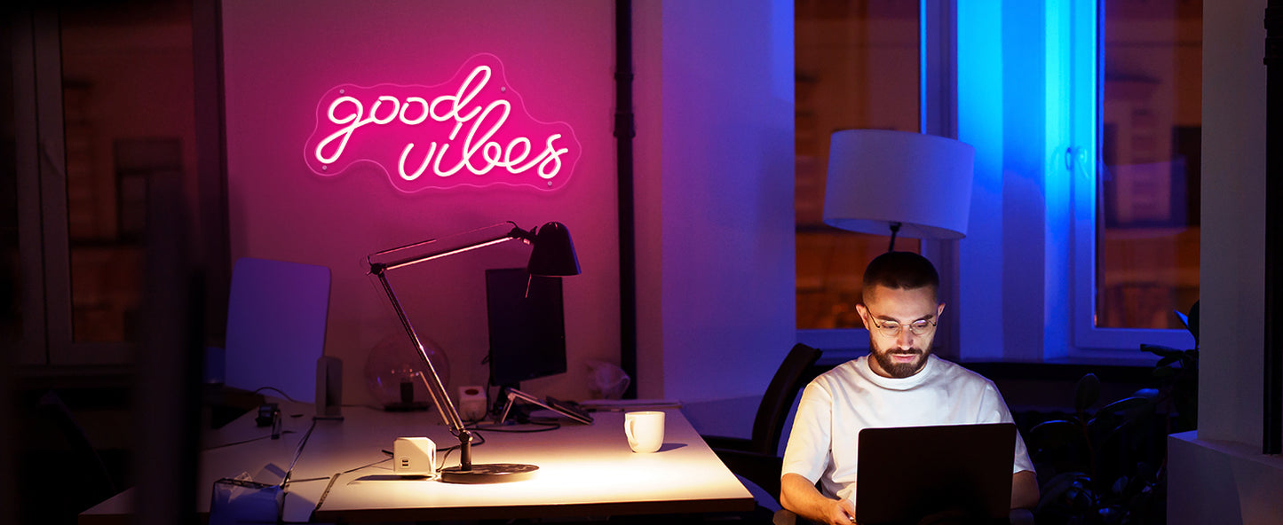 good vibes neon sign