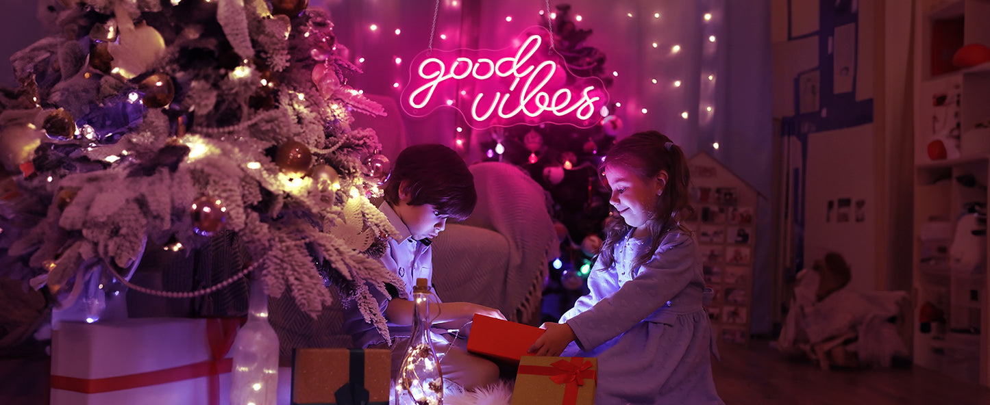 good vibes neon sign